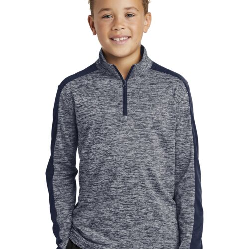Youth PosiCharge ® Electric Heather Colorblock 1/4 Zip Pullover Thumbnail
