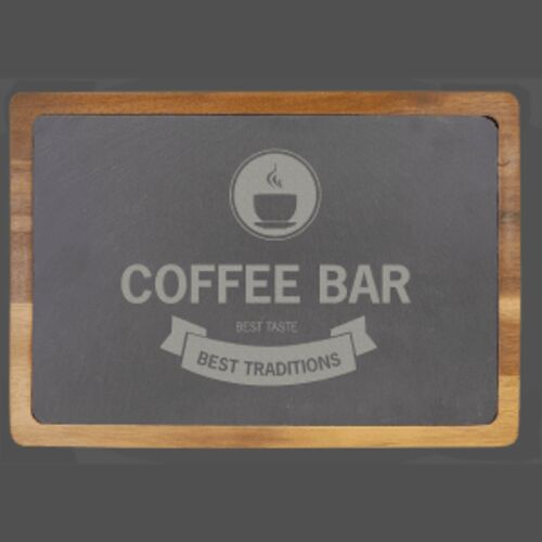 13" x 9" Acacia Wood/Slate Cutting Thumbnail